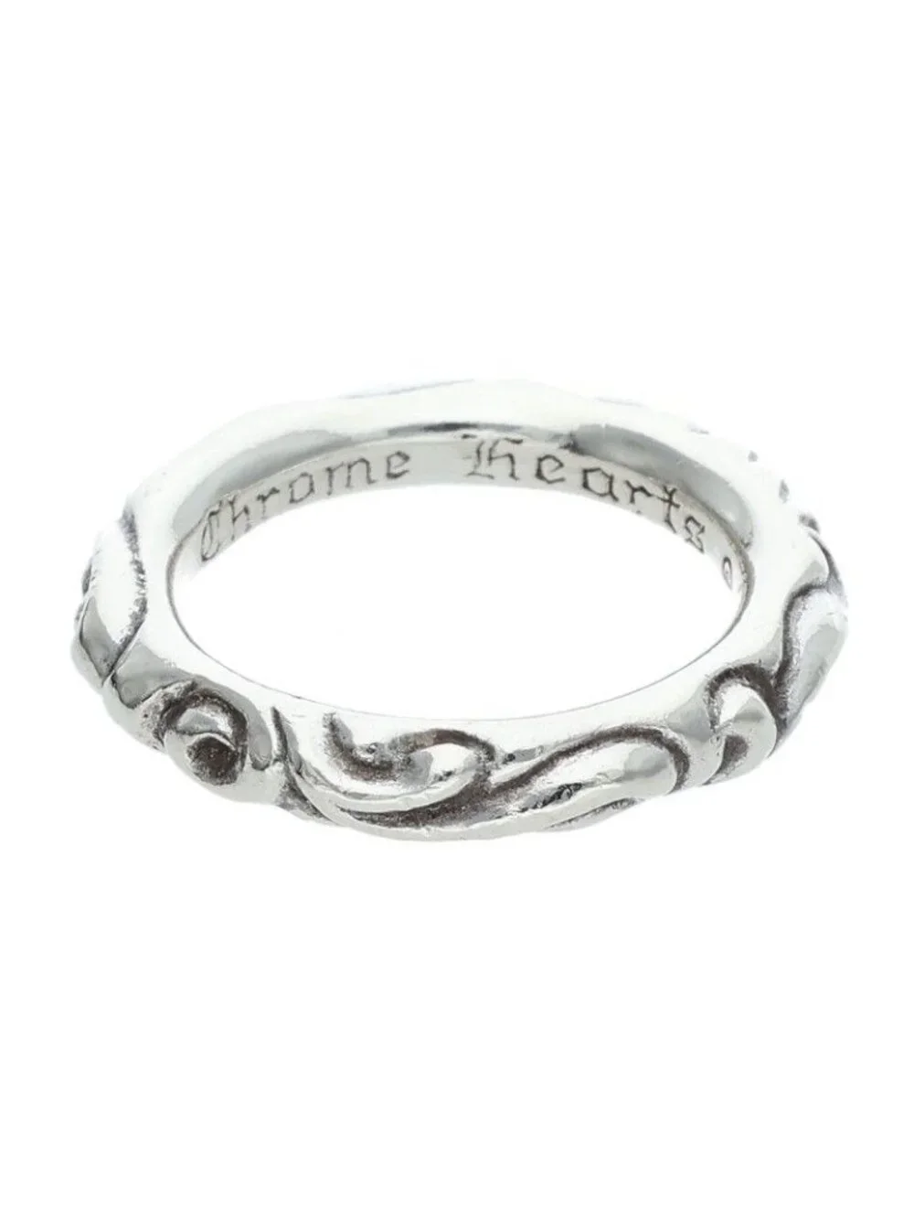 Chrome Hearts Scrl Band Scroll Silver Ring